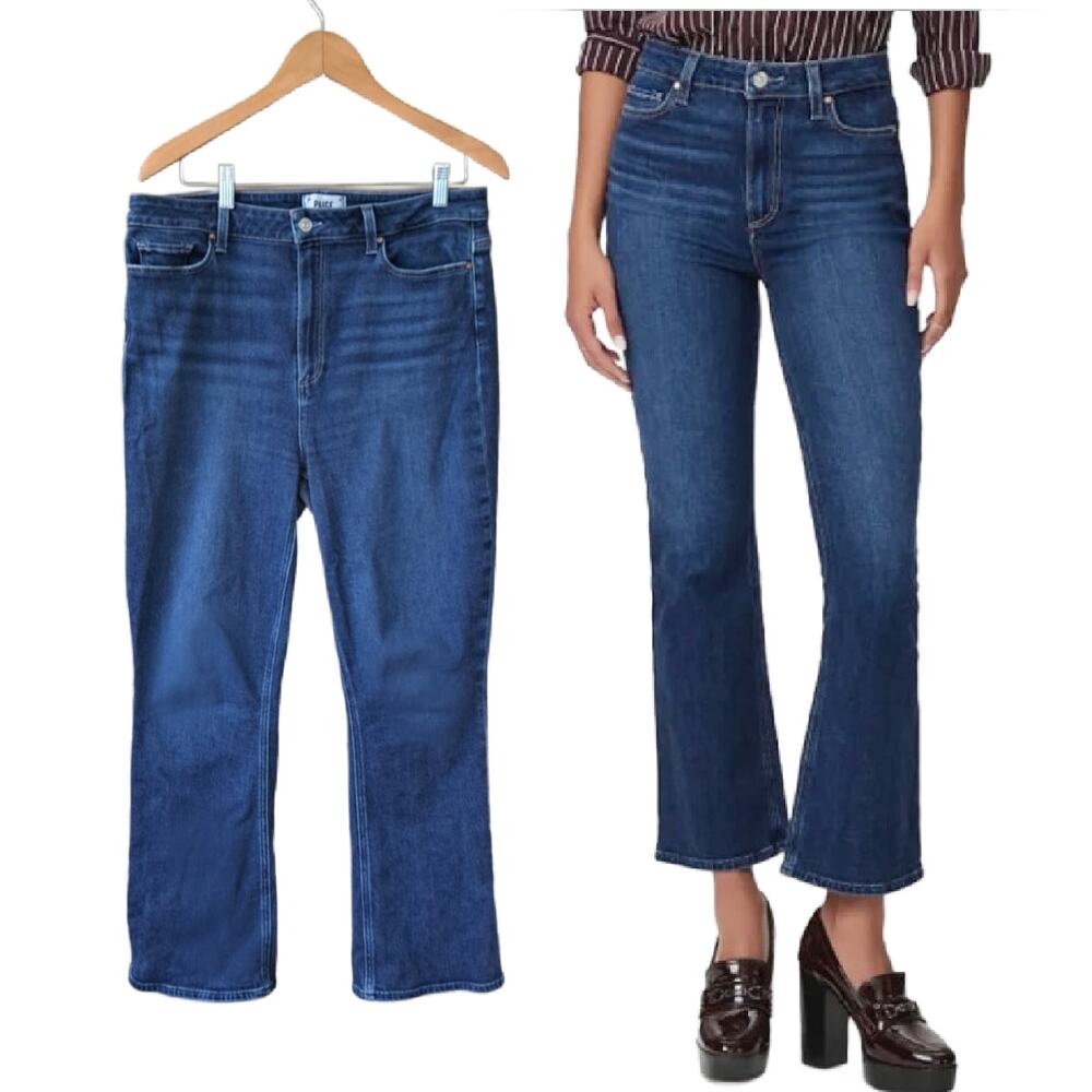 PAIGE Claudine High Rise Ankle Flare Jeans in Devoted Size 33 Medium Wash